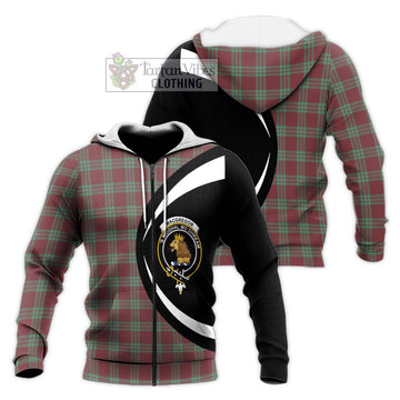 MacGregor Hunting Ancient Tartan Knitted Hoodie with Family Crest Circle Style