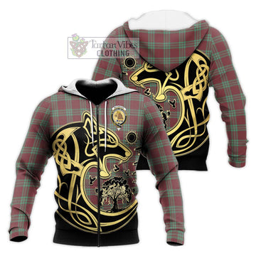 MacGregor Hunting Ancient Tartan Knitted Hoodie with Family Crest Celtic Wolf Style