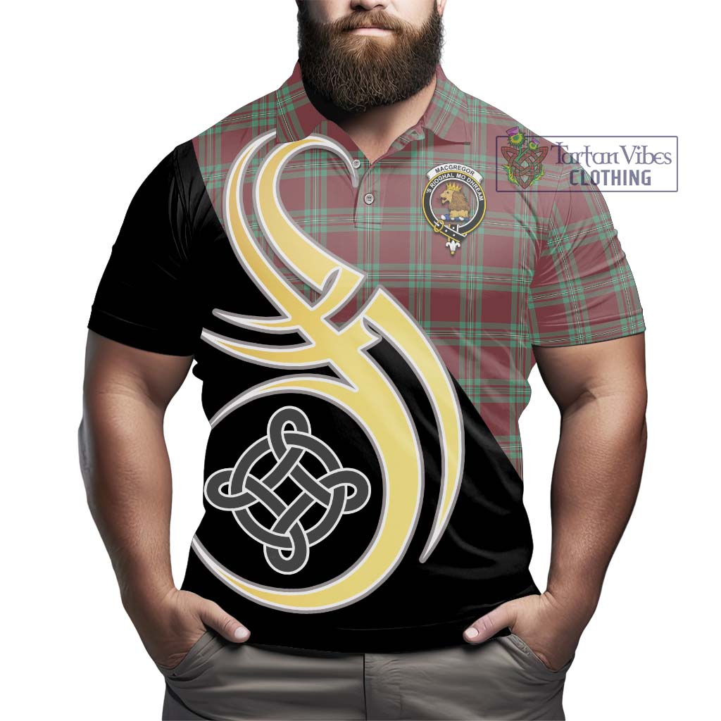 MacGregor Hunting Ancient Tartan Polo Shirt with Family Crest and Celtic Symbol Style - Tartan Vibes Clothing