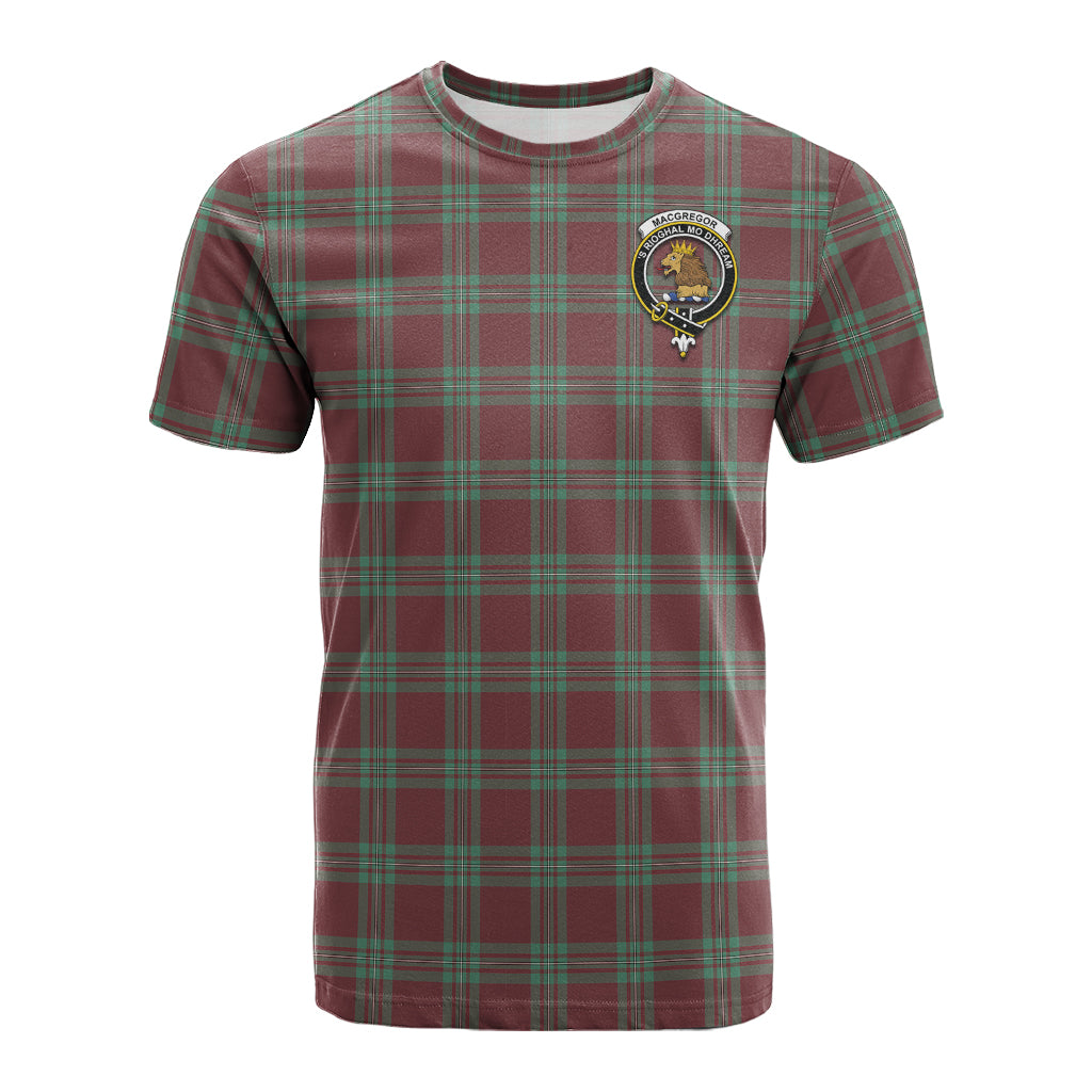 MacGregor Hunting Ancient Tartan T-Shirt with Family Crest - Tartan Vibes Clothing