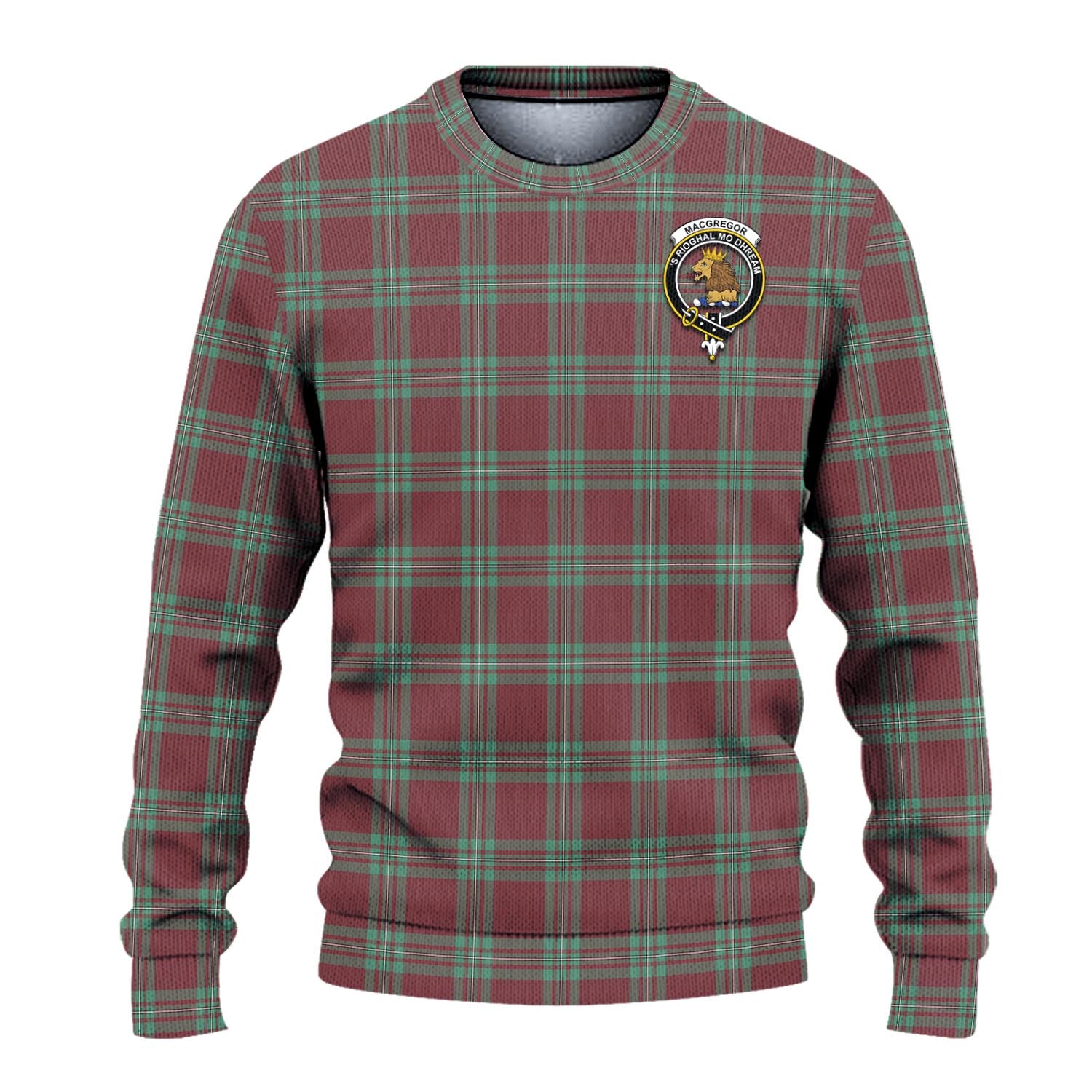 MacGregor Hunting Ancient Tartan Knitted Sweater with Family Crest - Tartanvibesclothing