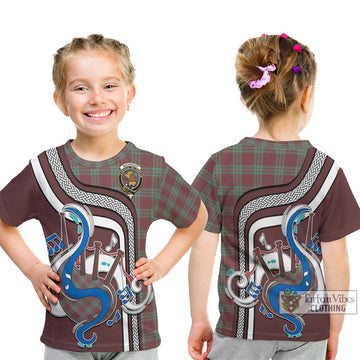 MacGregor Hunting Ancient Tartan Kid T-Shirt with Epic Bagpipe Style