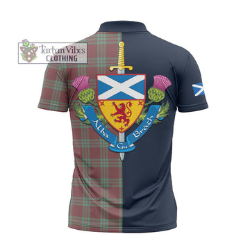 MacGregor Hunting Ancient Tartan Zipper Polo Shirt Alba with Scottish Lion Royal Arm Half Style