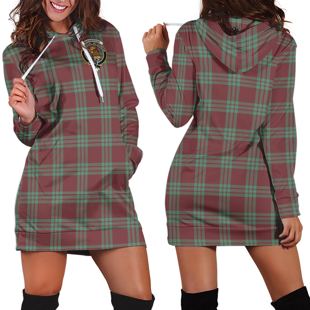 MacGregor Hunting Ancient Tartan Hoodie Dress with Family Crest - Tartan Vibes Clothing