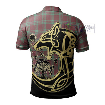 MacGregor Hunting Ancient Tartan Polo Shirt with Family Crest Celtic Wolf Style