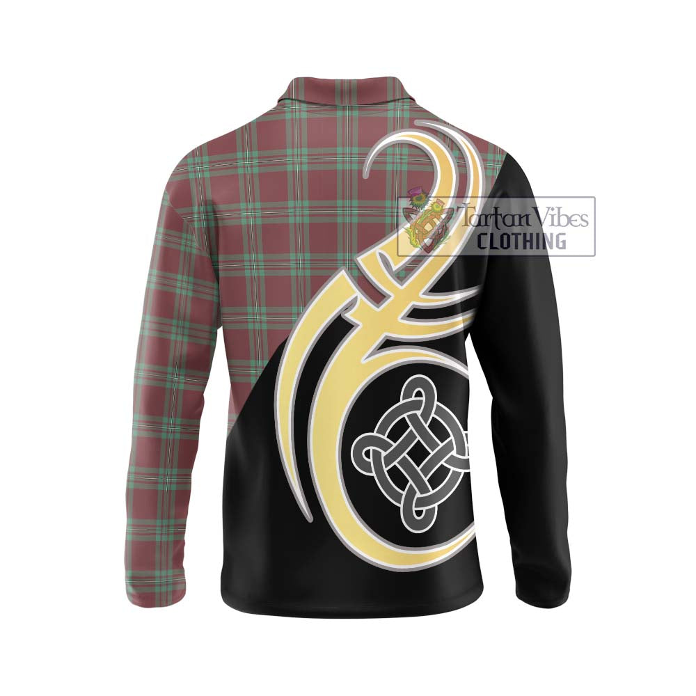 MacGregor Hunting Ancient Tartan Long Sleeve Polo Shirt with Family Crest and Celtic Symbol Style - Tartan Vibes Clothing