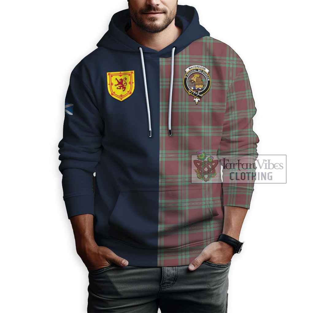 Tartan Vibes Clothing MacGregor Hunting Ancient Tartan Hoodie with Scottish Lion Royal Arm Half Style