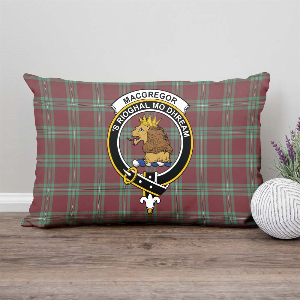 MacGregor Hunting Ancient Tartan Pillow Cover with Family Crest Rectangle Pillow Cover - Tartanvibesclothing