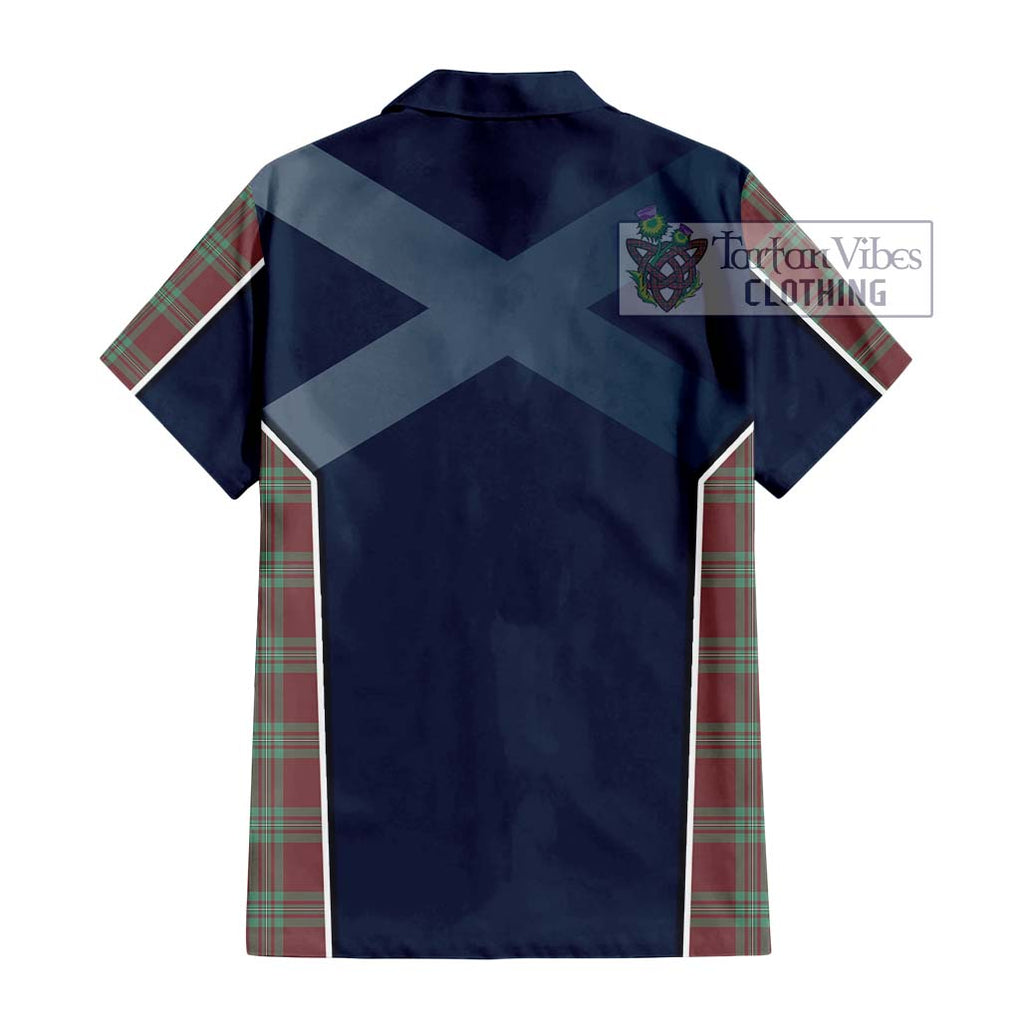 MacGregor Hunting Ancient Tartan Short Sleeve Button Shirt with Family Crest and Lion Rampant Vibes Sport Style - Tartan Vibes Clothing