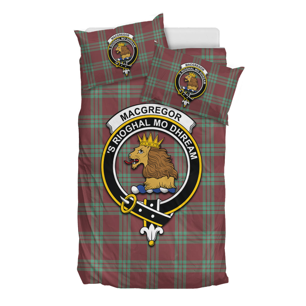 MacGregor Hunting Ancient Tartan Bedding Set with Family Crest - Tartan Vibes Clothing