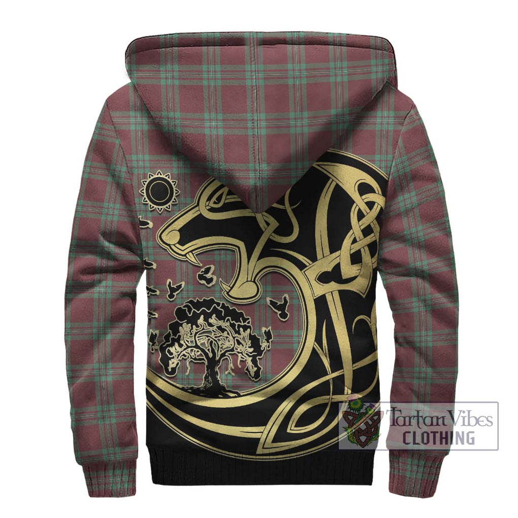 MacGregor Hunting Ancient Tartan Sherpa Hoodie with Family Crest Celtic Wolf Style - Tartan Vibes Clothing