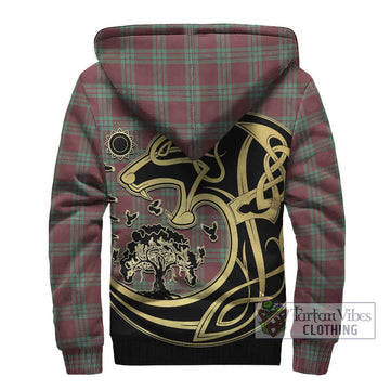 MacGregor Hunting Ancient Tartan Sherpa Hoodie with Family Crest Celtic Wolf Style