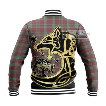 MacGregor Hunting Ancient Tartan Baseball Jacket with Family Crest Celtic Wolf Style