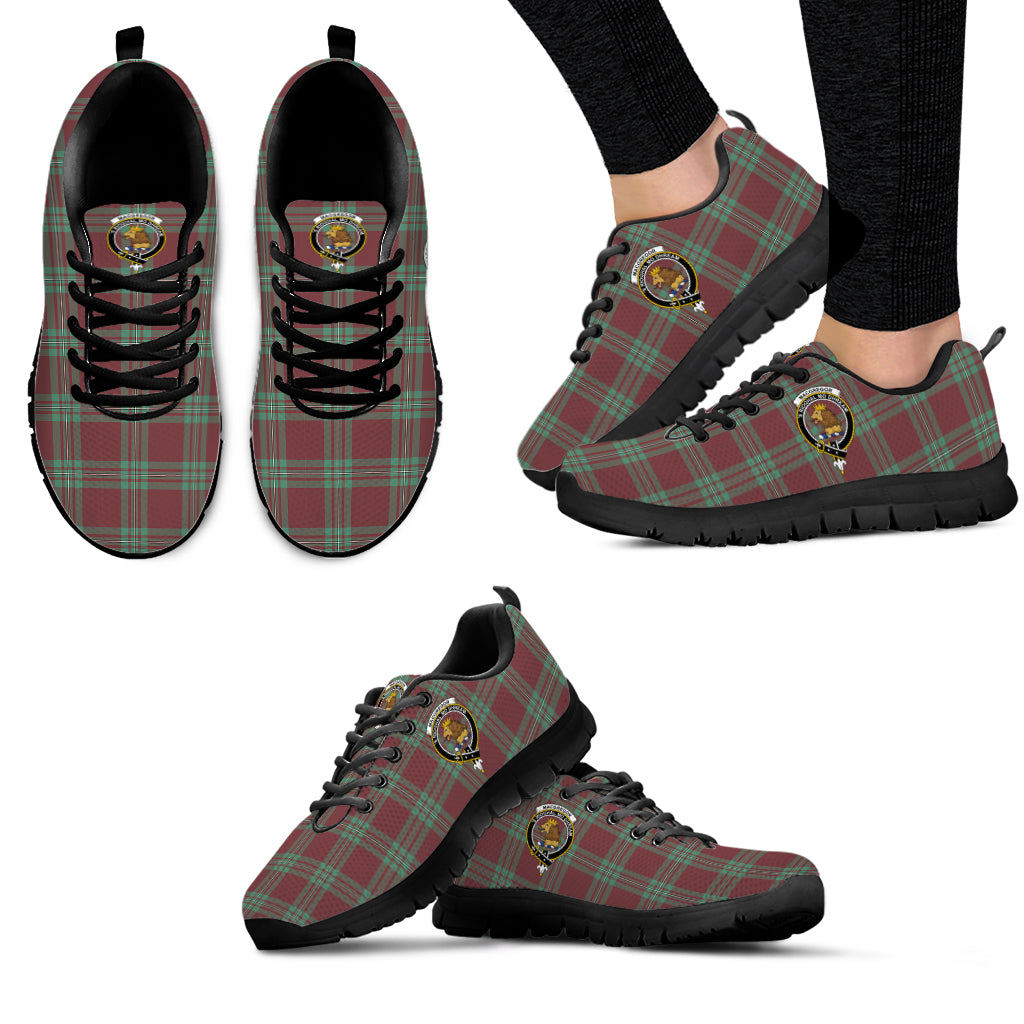 MacGregor Hunting Ancient Tartan Sneakers with Family Crest - Tartan Vibes Clothing