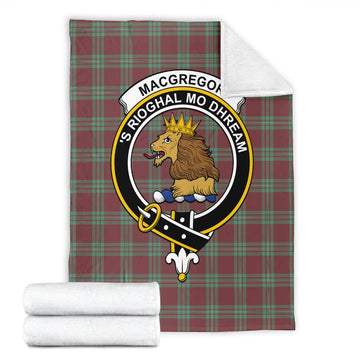 MacGregor Hunting Ancient Tartan Blanket with Family Crest