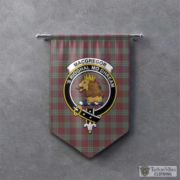 MacGregor Hunting Ancient Tartan Gonfalon, Tartan Banner with Family Crest