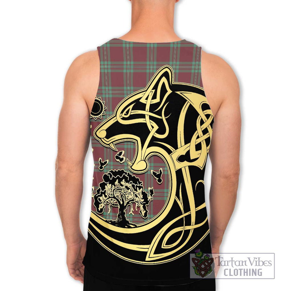 MacGregor Hunting Ancient Tartan Men's Tank Top with Family Crest Celtic Wolf Style - Tartan Vibes Clothing