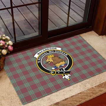 MacGregor Hunting Ancient Tartan Door Mat with Family Crest