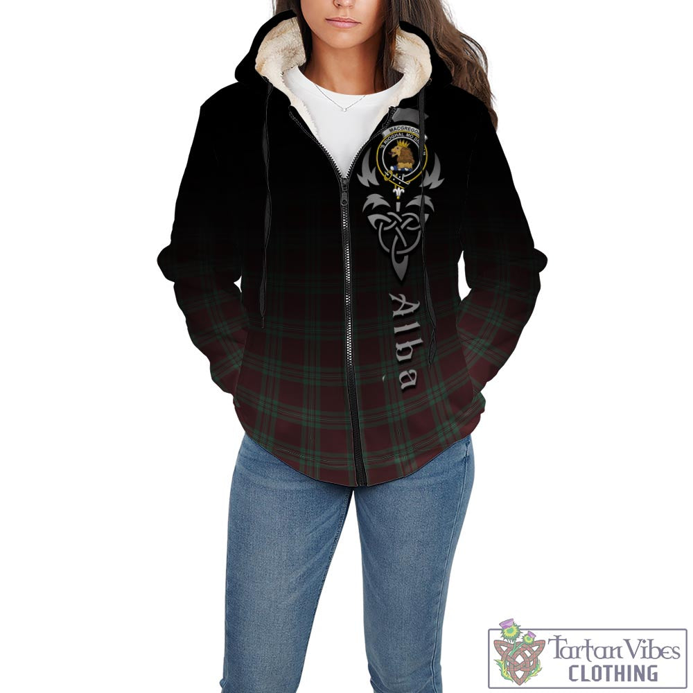 Tartan Vibes Clothing MacGregor Hunting Ancient Tartan Sherpa Hoodie Featuring Alba Gu Brath Family Crest Celtic Inspired