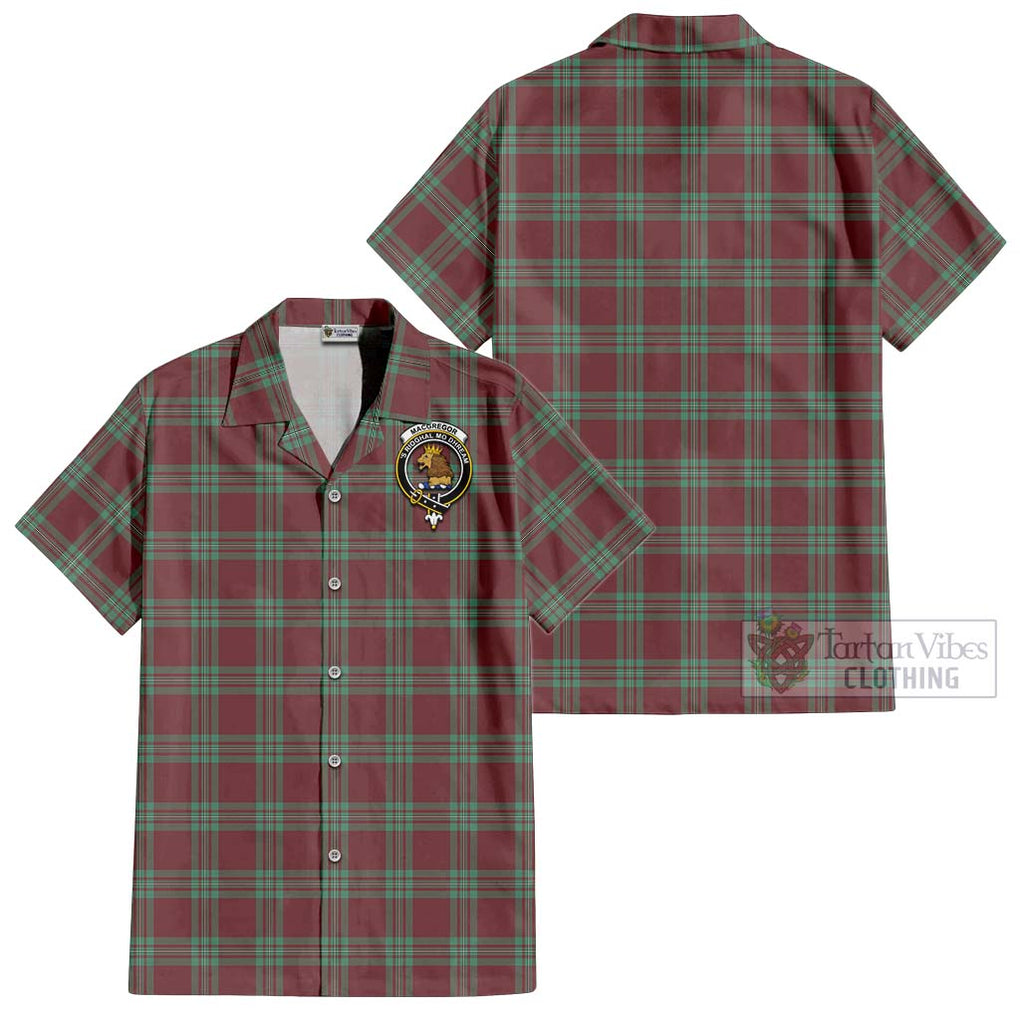 MacGregor Hunting Ancient Tartan Cotton Hawaiian Shirt with Family Crest Kid - Tartan Vibes Clothing