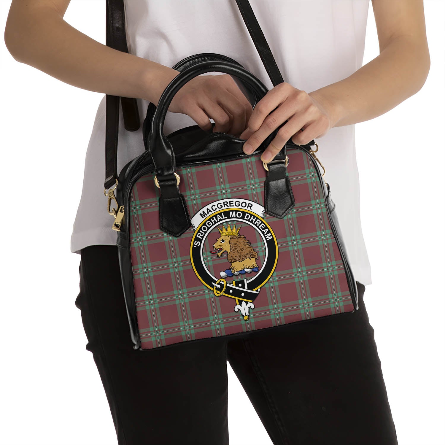 MacGregor Hunting Ancient Tartan Shoulder Handbags with Family Crest - Tartanvibesclothing