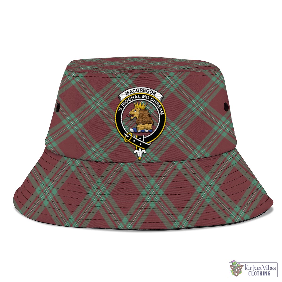 Tartan Vibes Clothing MacGregor Hunting Ancient Tartan Bucket Hat with Family Crest