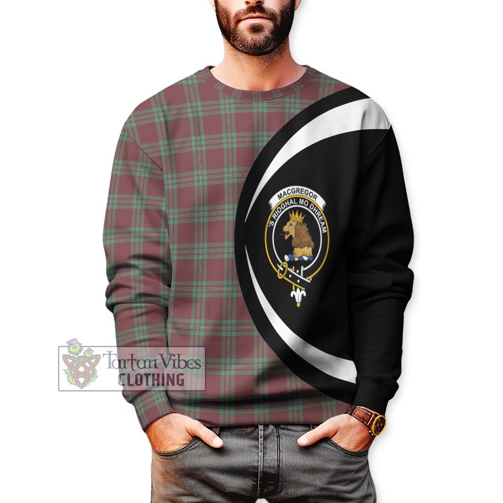 MacGregor Hunting Ancient Tartan Sweatshirt with Family Crest Circle Style - Tartan Vibes Clothing