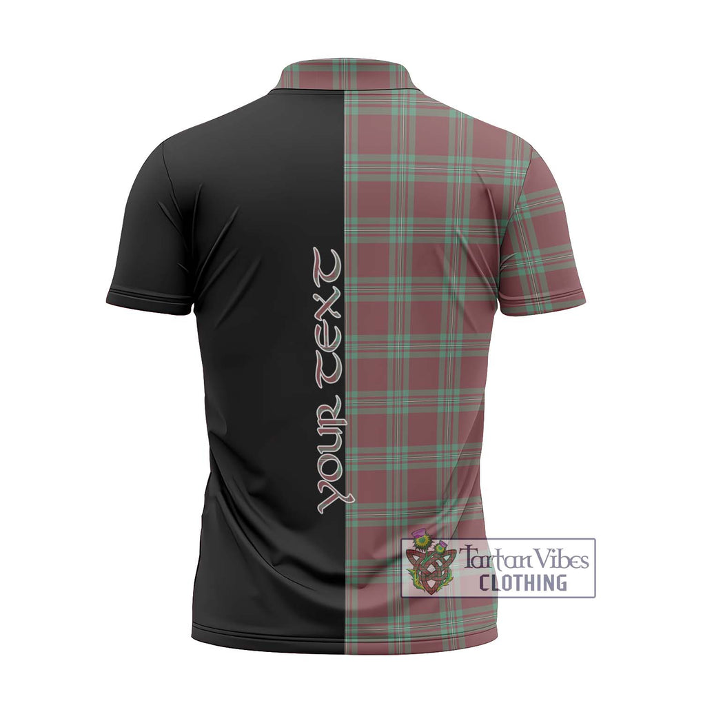 MacGregor Hunting Ancient Tartan Zipper Polo Shirt with Family Crest and Half Of Me Style - Tartanvibesclothing Shop