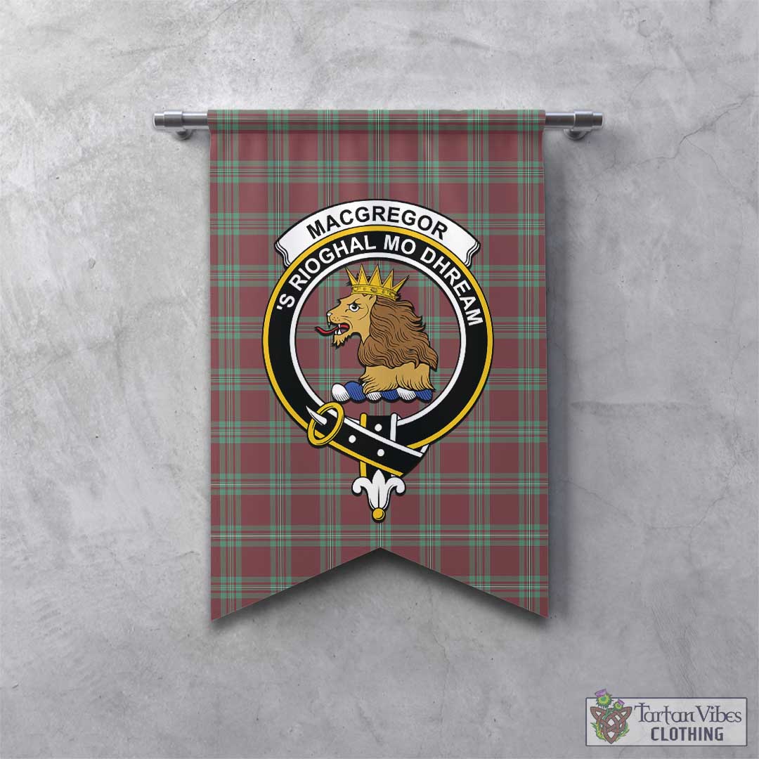 Tartan Vibes Clothing MacGregor Hunting Ancient Tartan Gonfalon, Tartan Banner with Family Crest