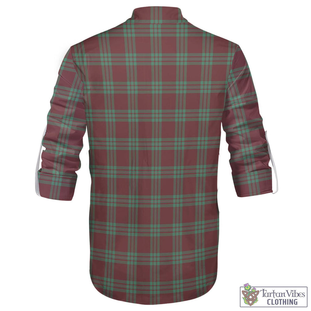 Tartan Vibes Clothing MacGregor Hunting Ancient Tartan Men's Scottish Traditional Jacobite Ghillie Kilt Shirt with Family Crest