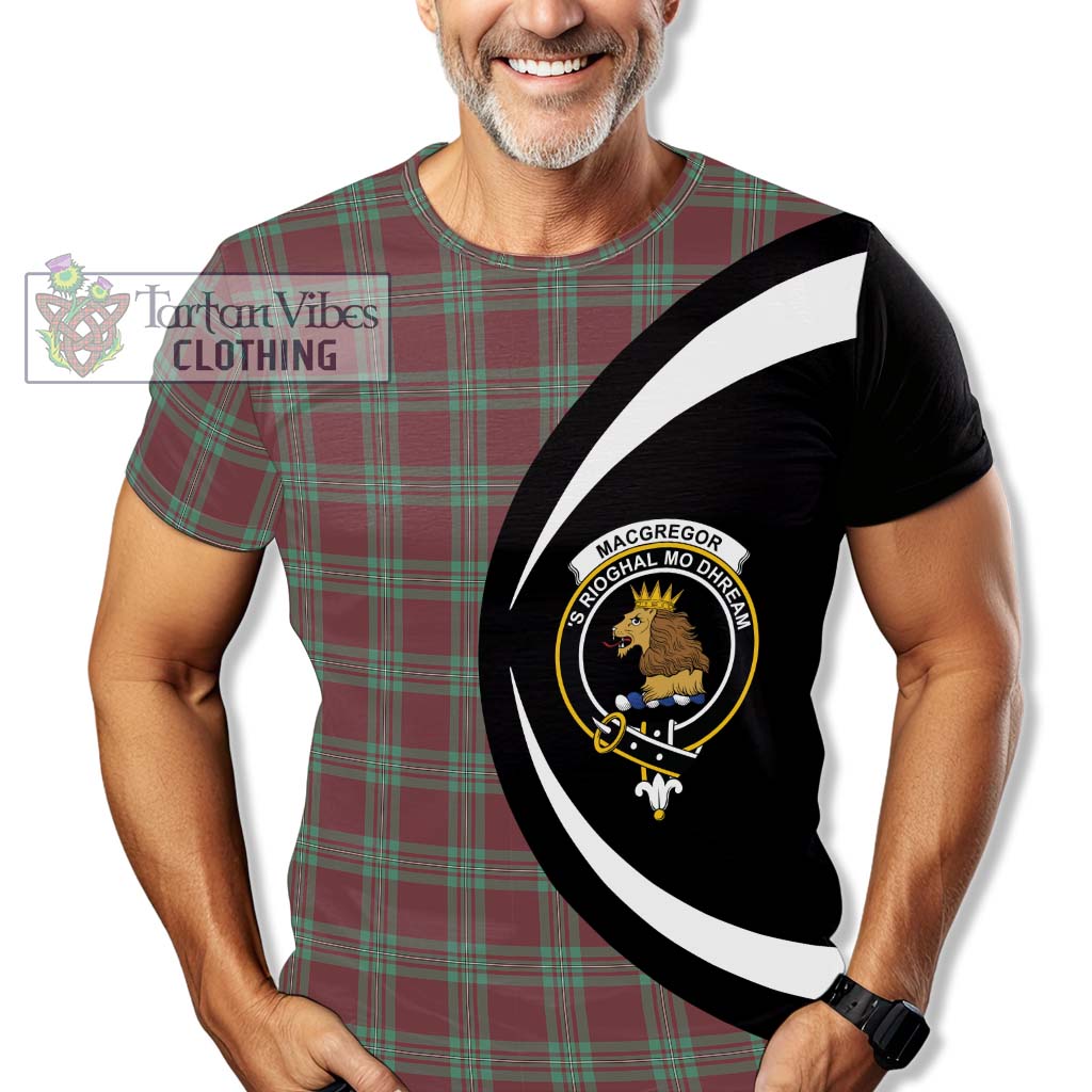 Tartan Vibes Clothing MacGregor Hunting Ancient Tartan T-Shirt with Family Crest Circle Style