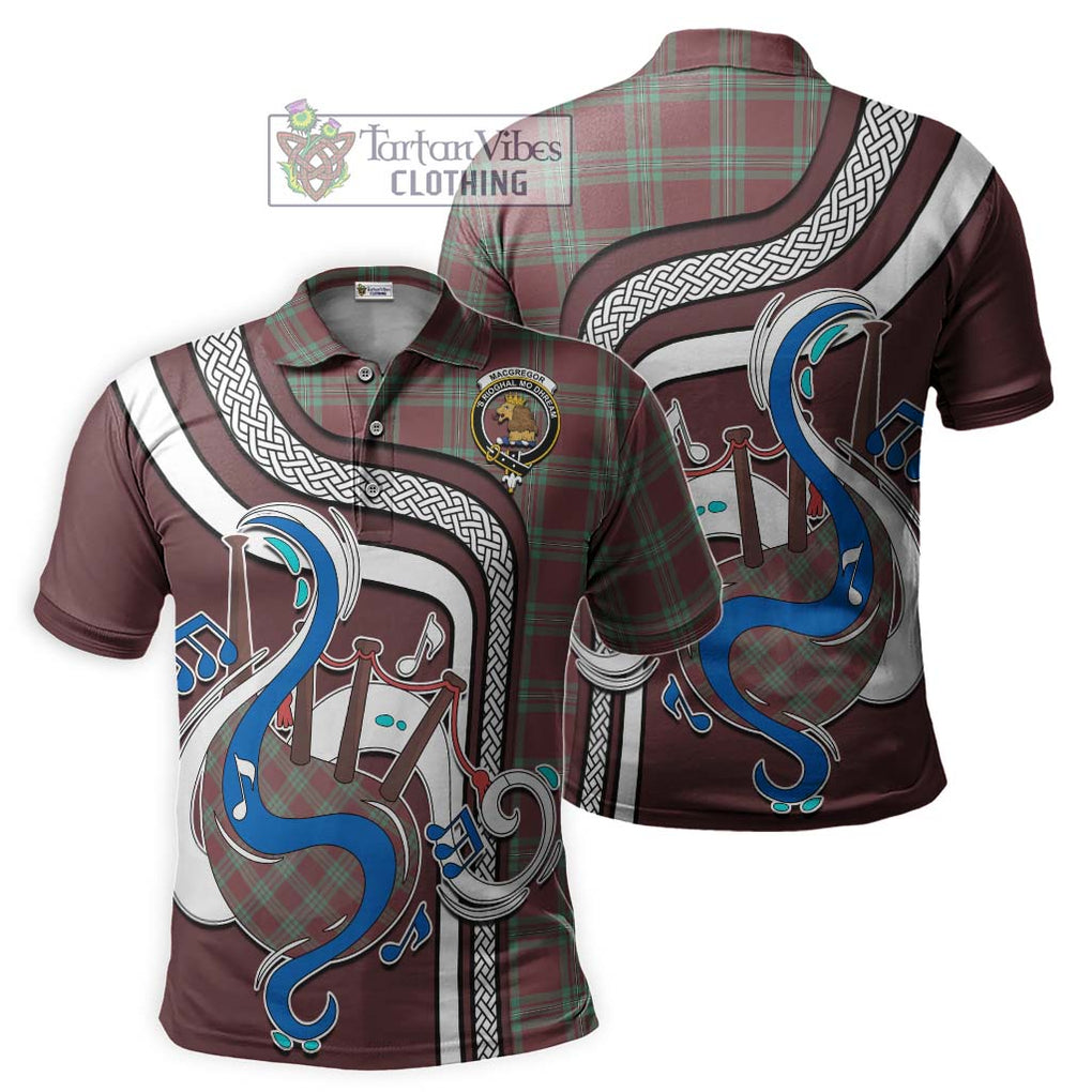 Tartan Vibes Clothing MacGregor Hunting Ancient Tartan Polo Shirt with Epic Bagpipe Style