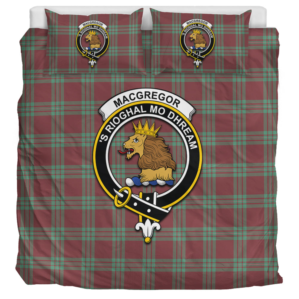 MacGregor Hunting Ancient Tartan Bedding Set with Family Crest UK Bedding Set UK Super King 104*94 inch - Tartan Vibes Clothing