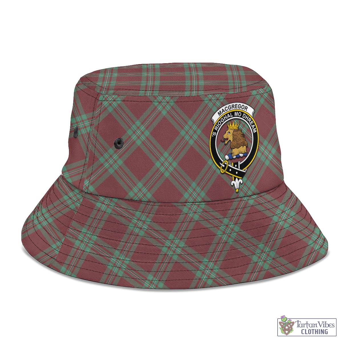 Tartan Vibes Clothing MacGregor Hunting Ancient Tartan Bucket Hat with Family Crest