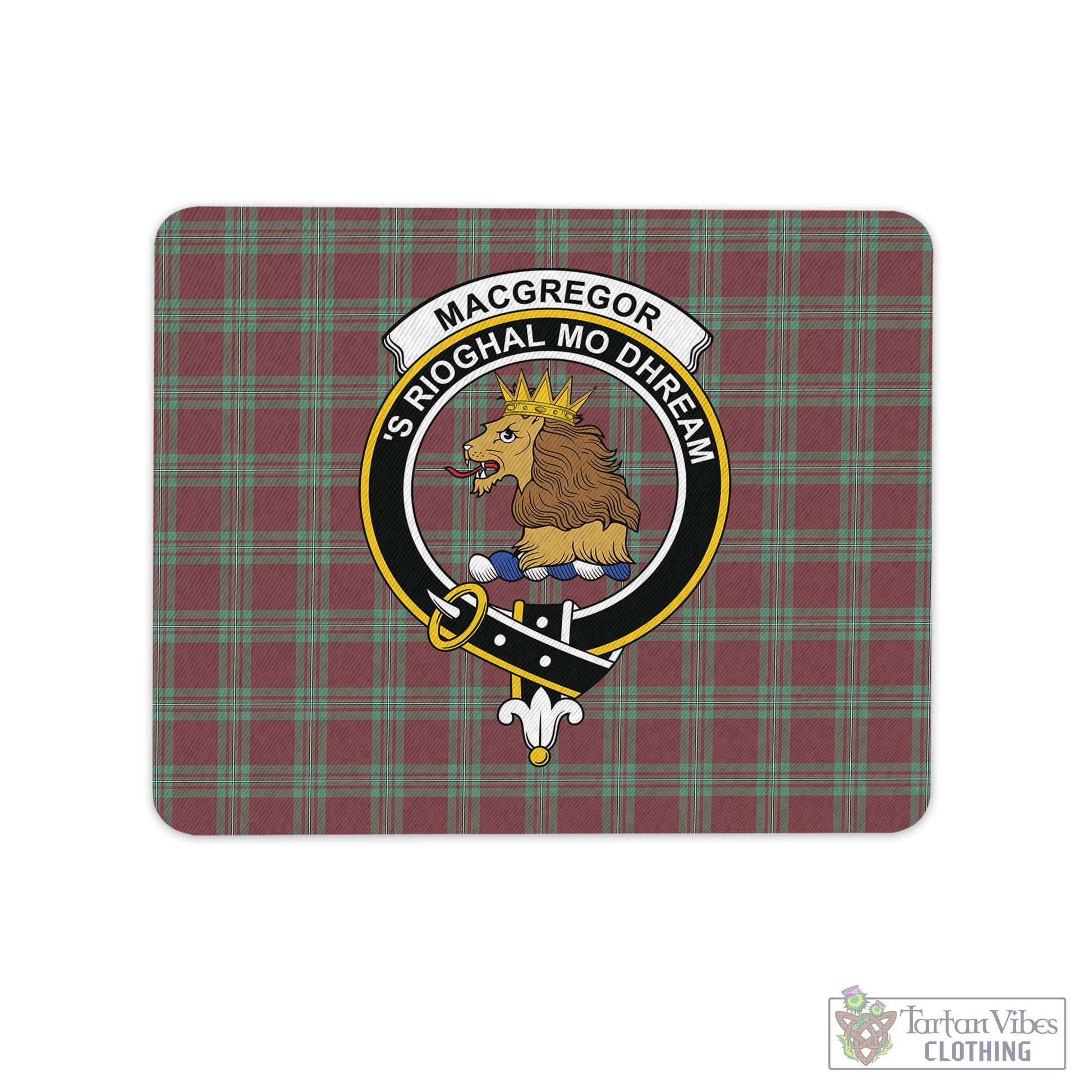 Tartan Vibes Clothing MacGregor Hunting Ancient Tartan Mouse Pad with Family Crest