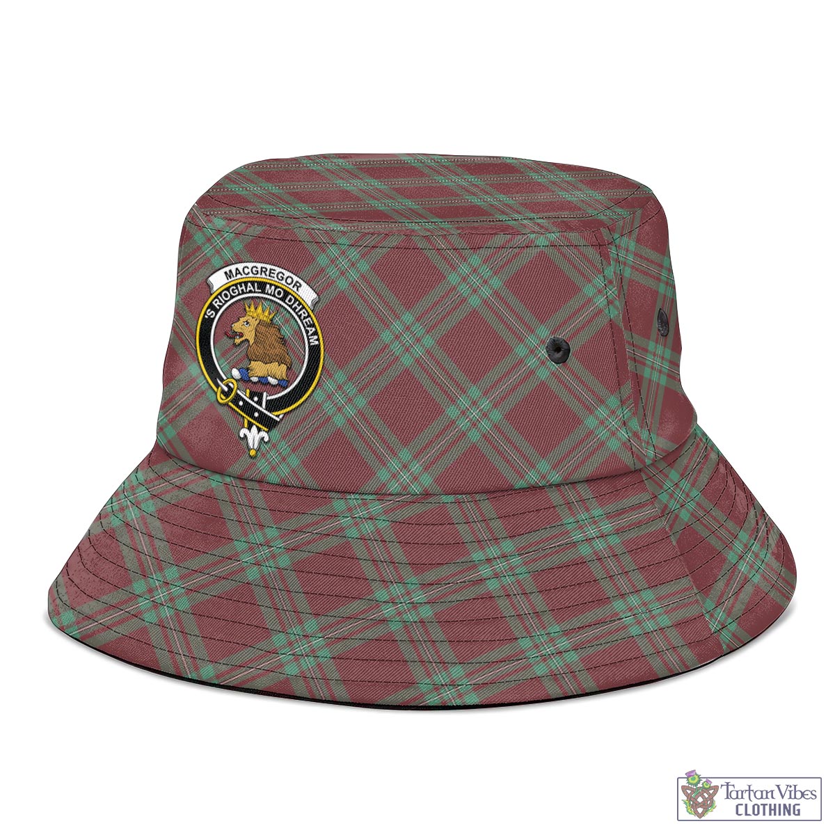 Tartan Vibes Clothing MacGregor Hunting Ancient Tartan Bucket Hat with Family Crest