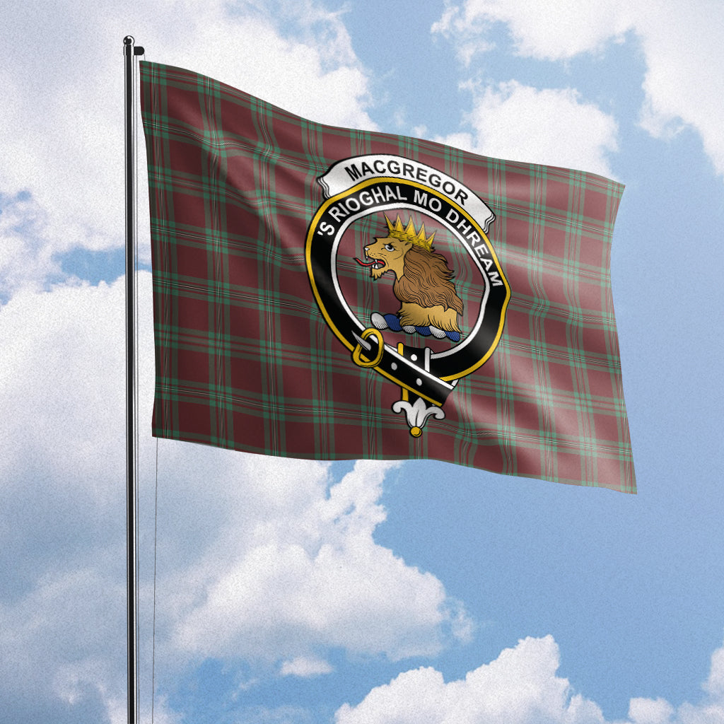 MacGregor Hunting Ancient Tartan Flag with Family Crest House Flag (Horizontal) - Tartan Vibes Clothing