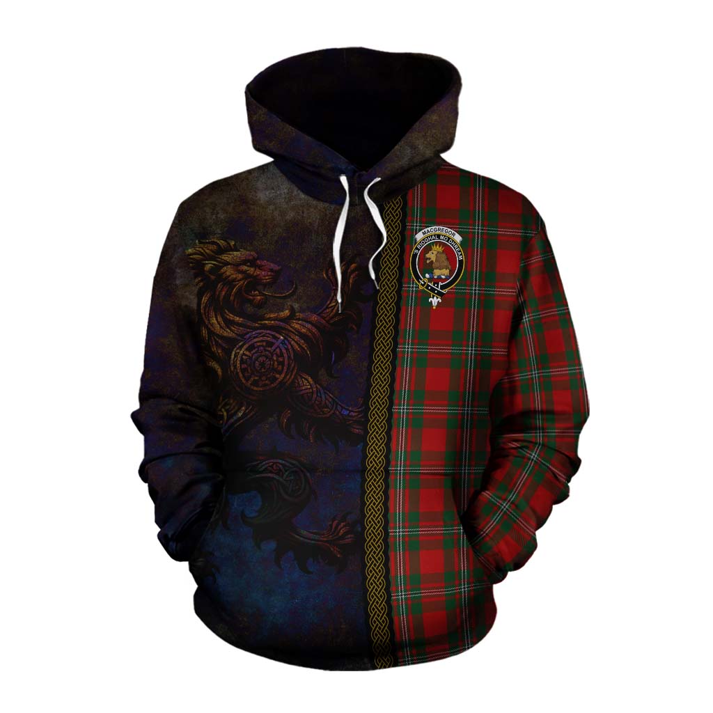 MacGregor (McGregor) Tartan Family Crest Cotton Hoodie Alba Gu Brath Be Brave Lion Ancient Style Pullover Hoodie XS - Tartan Vibes Clothing