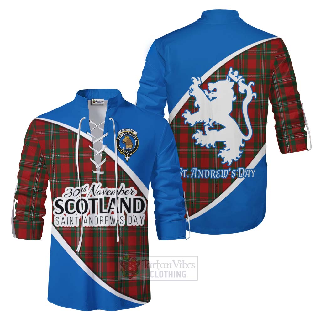 Tartan Vibes Clothing MacGregor (McGregor) Family Crest Tartan Ghillie Kilt Shirt Celebrate Saint Andrew's Day in Style