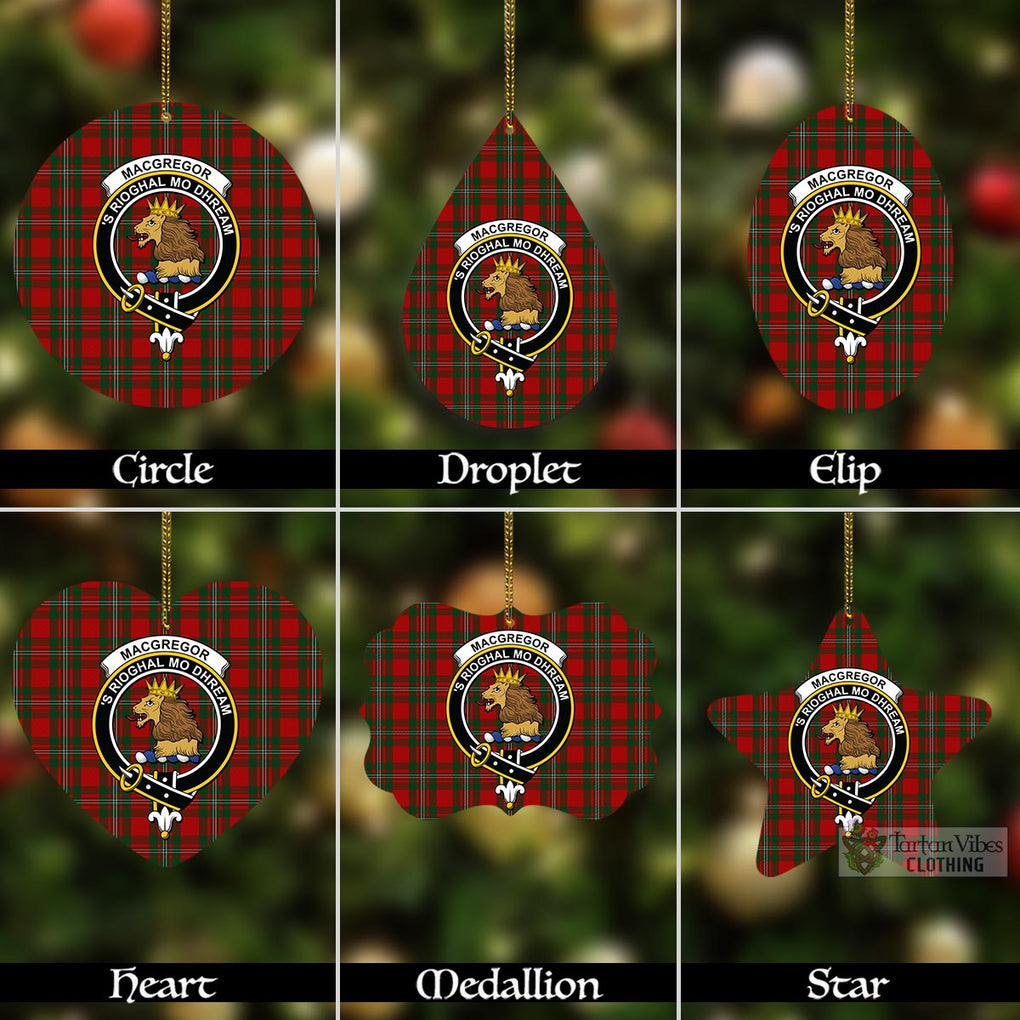 Tartan Vibes Clothing MacGregor (McGregor) Tartan Christmas Aluminium Ornament with Family Crest