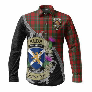 MacGregor (McGregor) Tartan Family Crest Long Sleeve Button Shirt Lion Rampant Royal Thistle Shield Celtic Inspired Men's Shirt S - Tartan Vibes Clothing