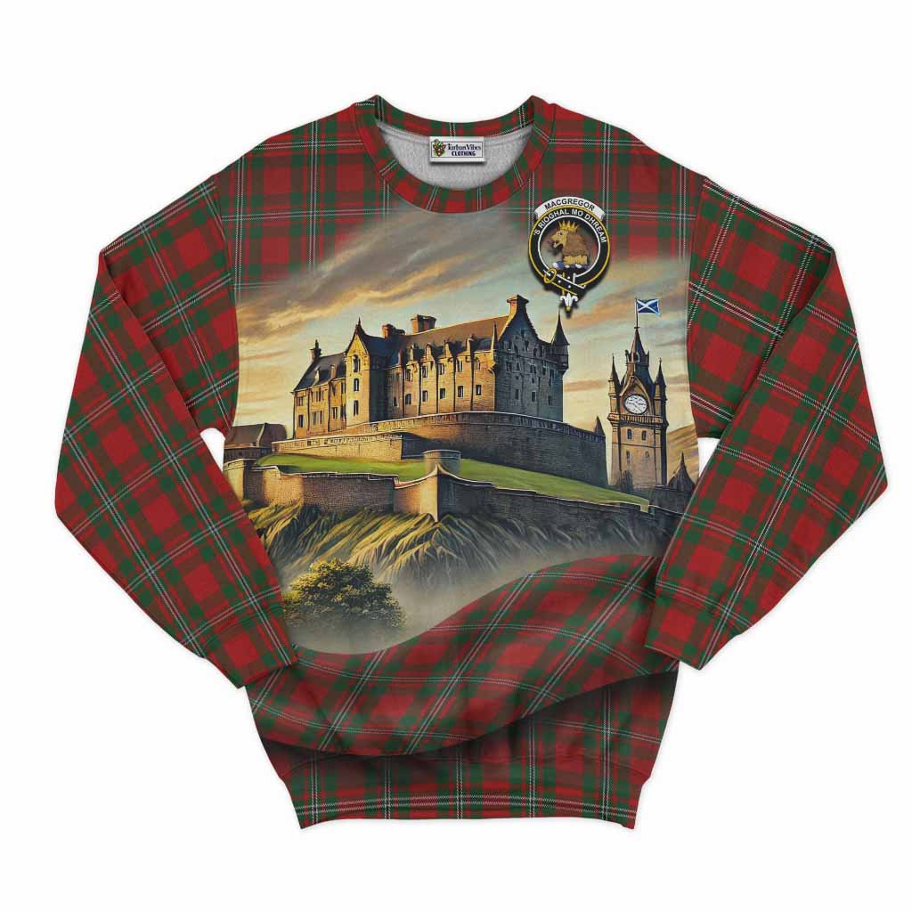MacGregor (McGregor) Tartan Family Crest Sweatshirt with Scottish Ancient Castle Style Unisex - Tartan Vibes Clothing