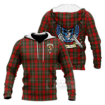 MacGregor (McGregor) Tartan Knitted Hoodie with Family Crest Celtic Skull Style