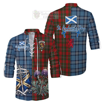 MacGregor (McGregor) Tartan Ghillie Kilt Shirt Happy St. Andrew's Day Half Tartan Style