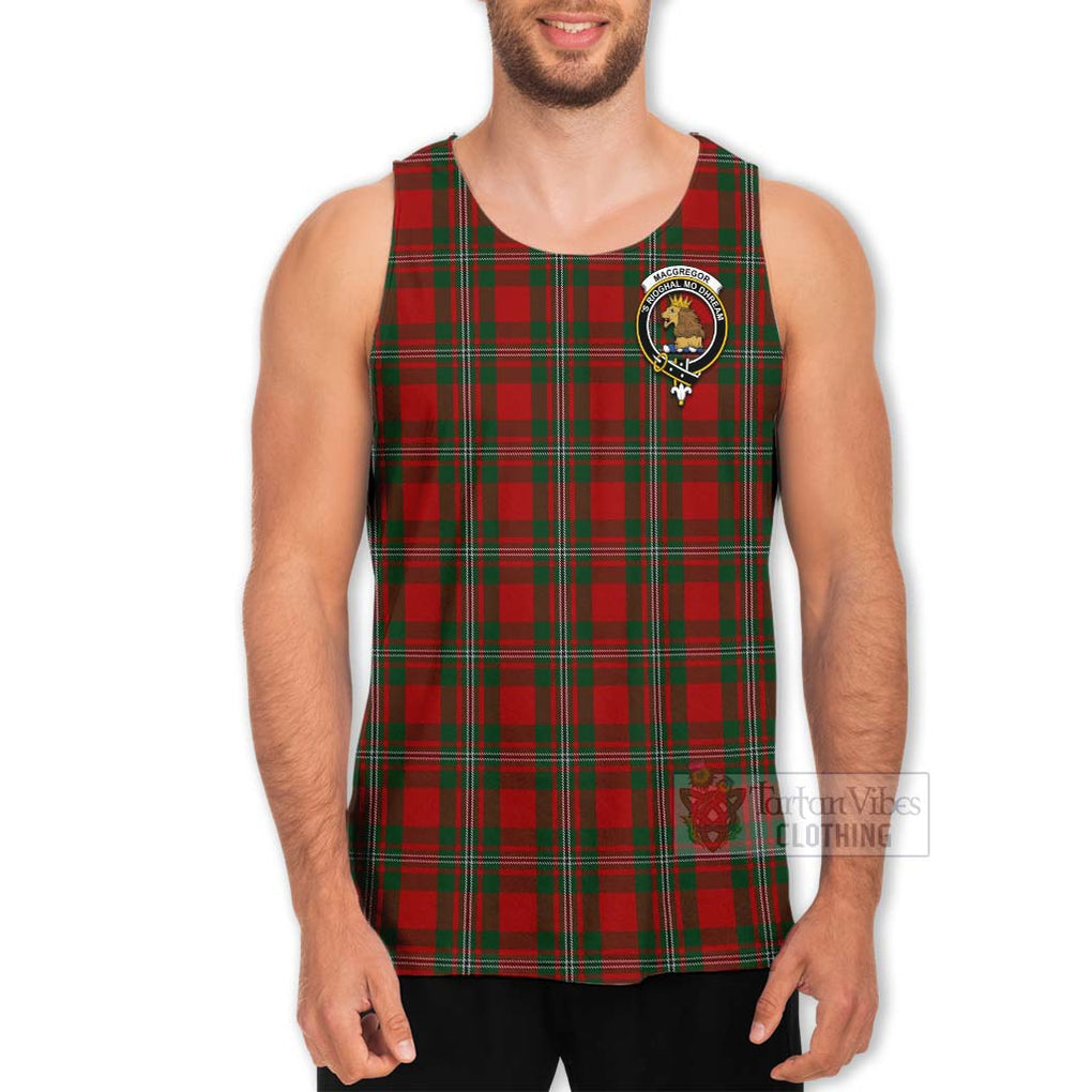 Tartan Vibes Clothing MacGregor (McGregor) Tartan Men's Tank Top with Family Crest and Bearded Skull Holding Bottles of Whiskey