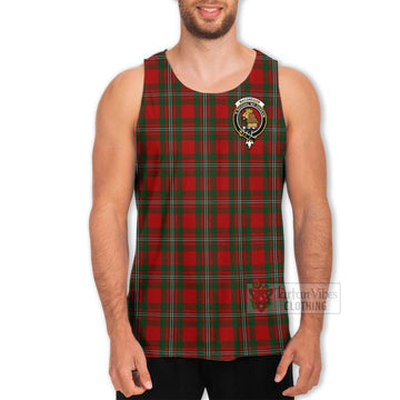 MacGregor (McGregor) Tartan Men's Tank Top with Family Crest and Bearded Skull Holding Bottles of Whiskey