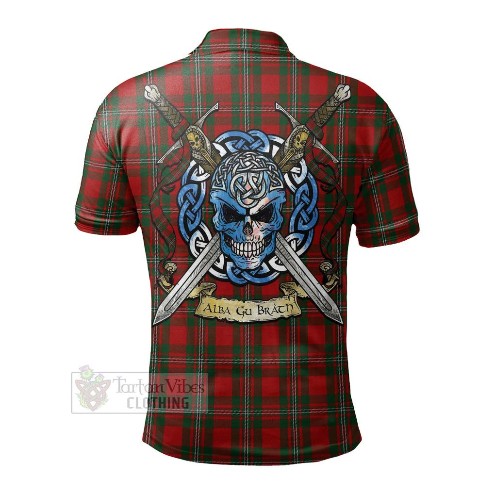 Tartan Vibes Clothing MacGregor (McGregor) Tartan Polo Shirt with Family Crest Celtic Skull Style