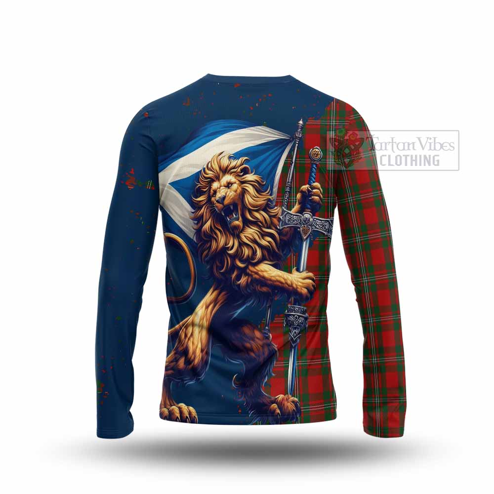 Tartan Vibes Clothing MacGregor (McGregor) Tartan Family Crest Long Sleeve T-Shirt with Scottish Majestic Lion