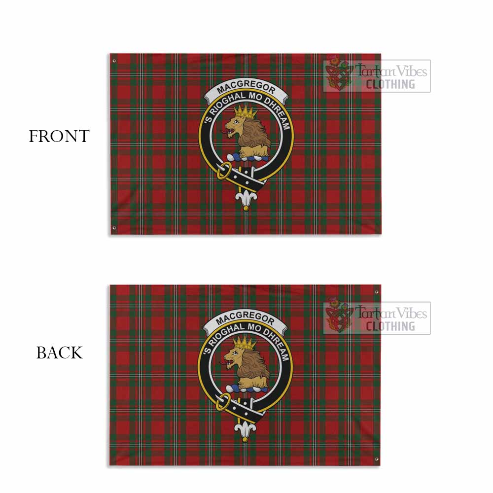 Tartan Vibes Clothing MacGregor (McGregor) Tartan House Flag with Family Crest