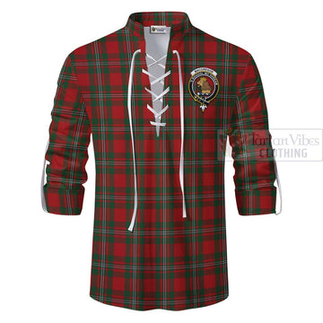 MacGregor (McGregor) Tartan Ghillie Kilt Shirt with Family Crest Celtic Skull Style